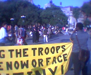 RNC Protests in Union Square, 2004.  Cell phone camera quality wasn't quite what it is today. :)
