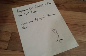 A love note to the NYPD's attorney on the case...