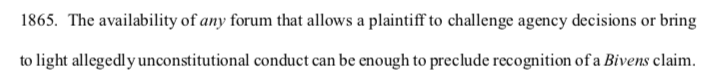 Complaint Process Precludes Bivens Claim?